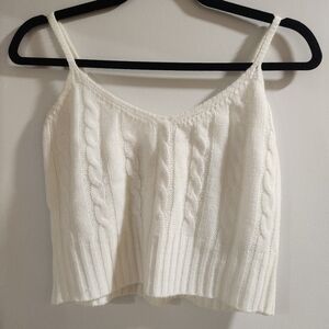 SHEIN Cream Cable Knit Cropped Camisole